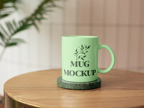 Ceramic Mug on Stand Free Mockup