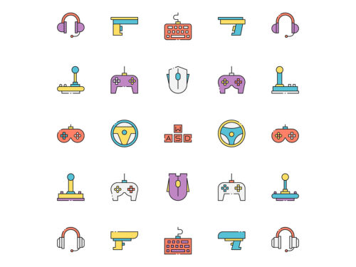 Colored Game Controller Free Icons