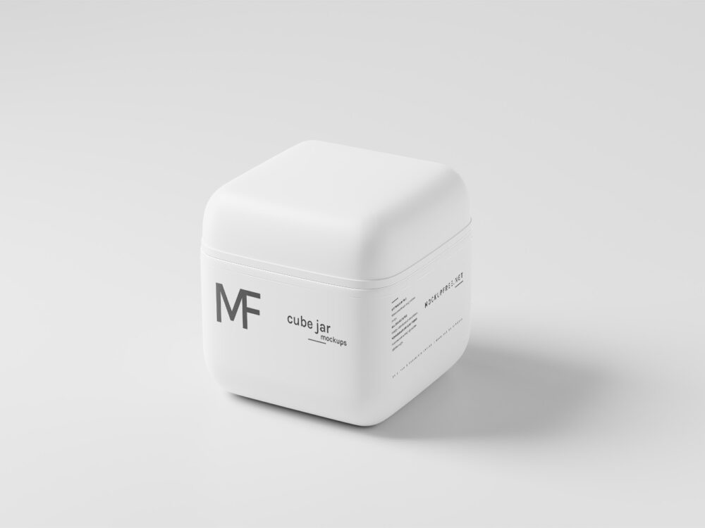 Cube Shaped Cosmetic Jar Free Mockups