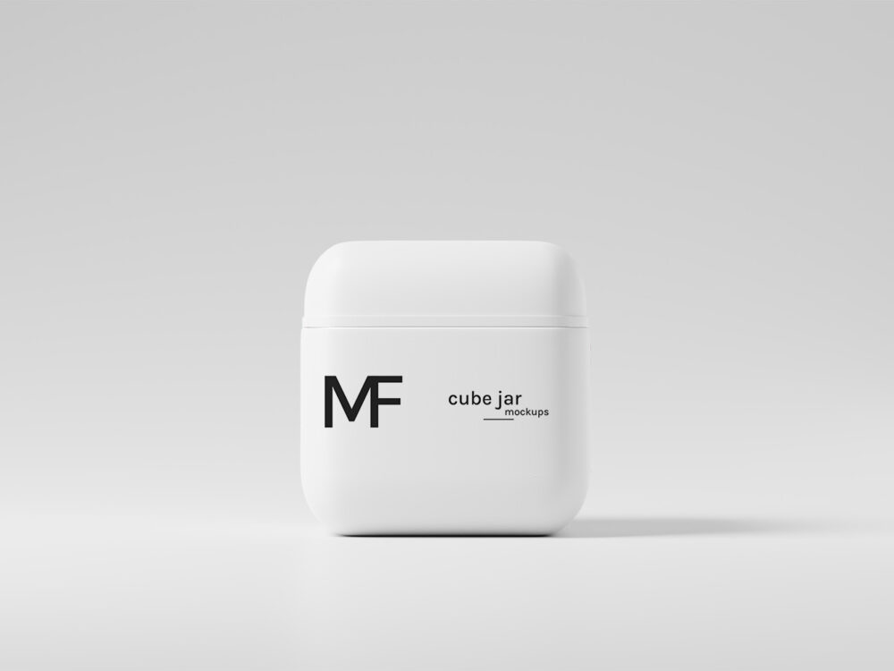 Cube Shaped Cosmetic Jar Free Mockups