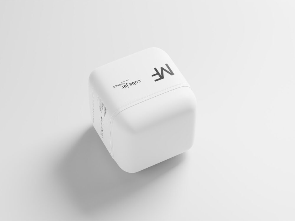Cube Shaped Cosmetic Jar Free Mockups