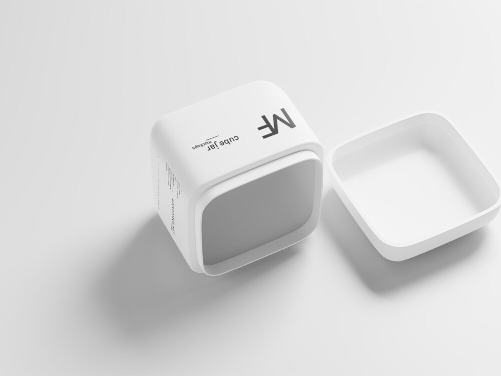 Cube Shaped Cosmetic Jar Free Mockups