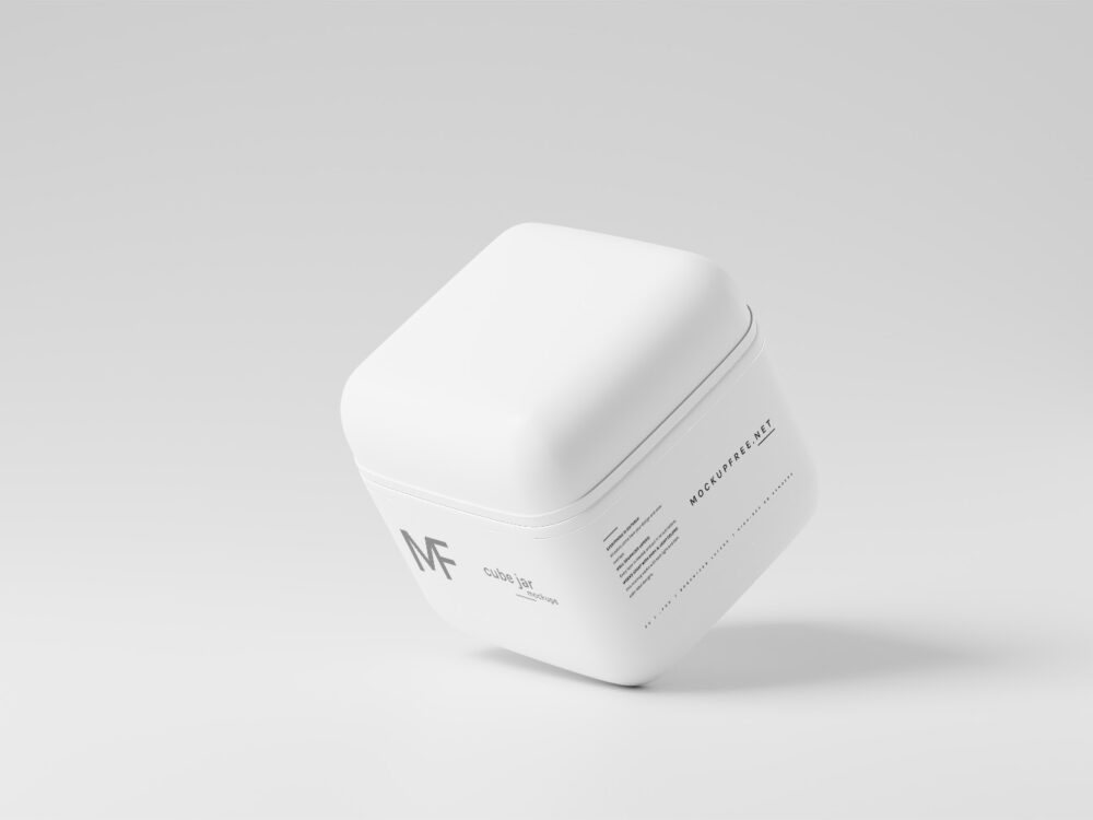 Cube Shaped Cosmetic Jar Free Mockups
