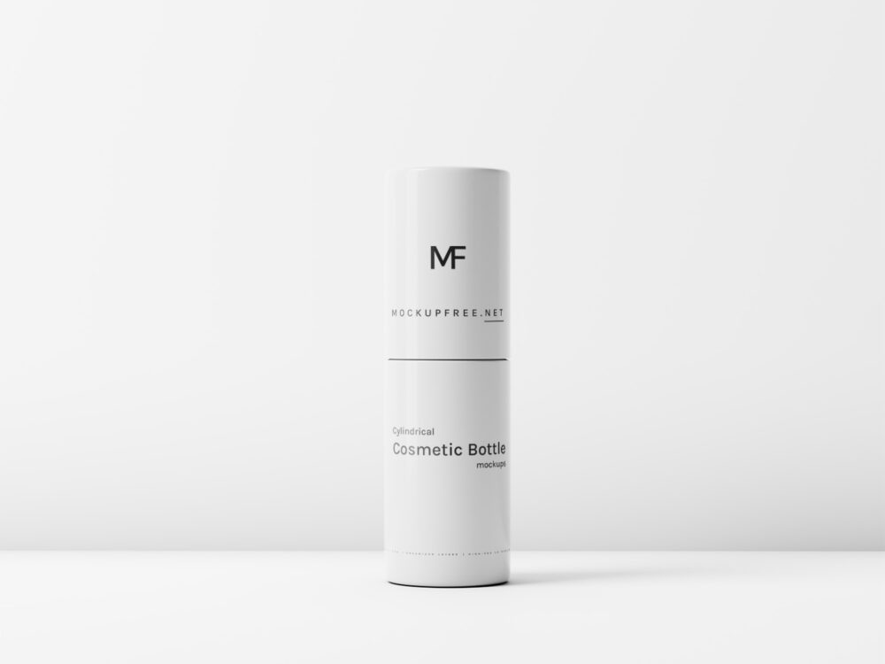 Cylindrical Cosmetic Bottle Free Mockups