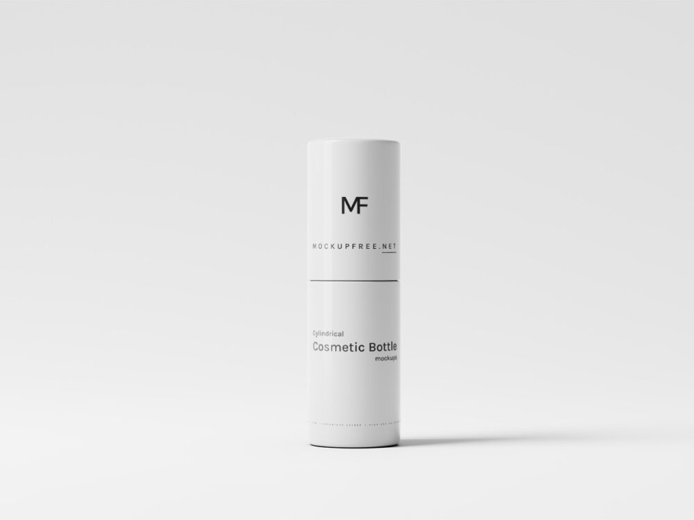 Cylindrical Cosmetic Bottle Free Mockups