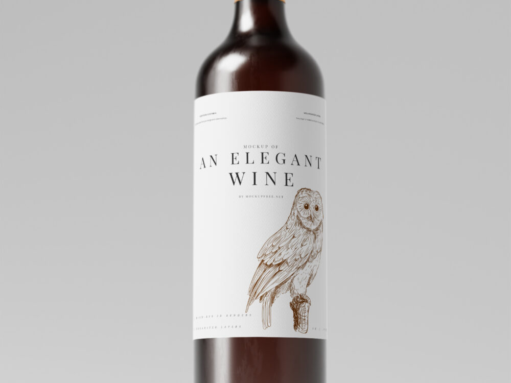 Elegant Red Wine Bottle Free Mockup Collection