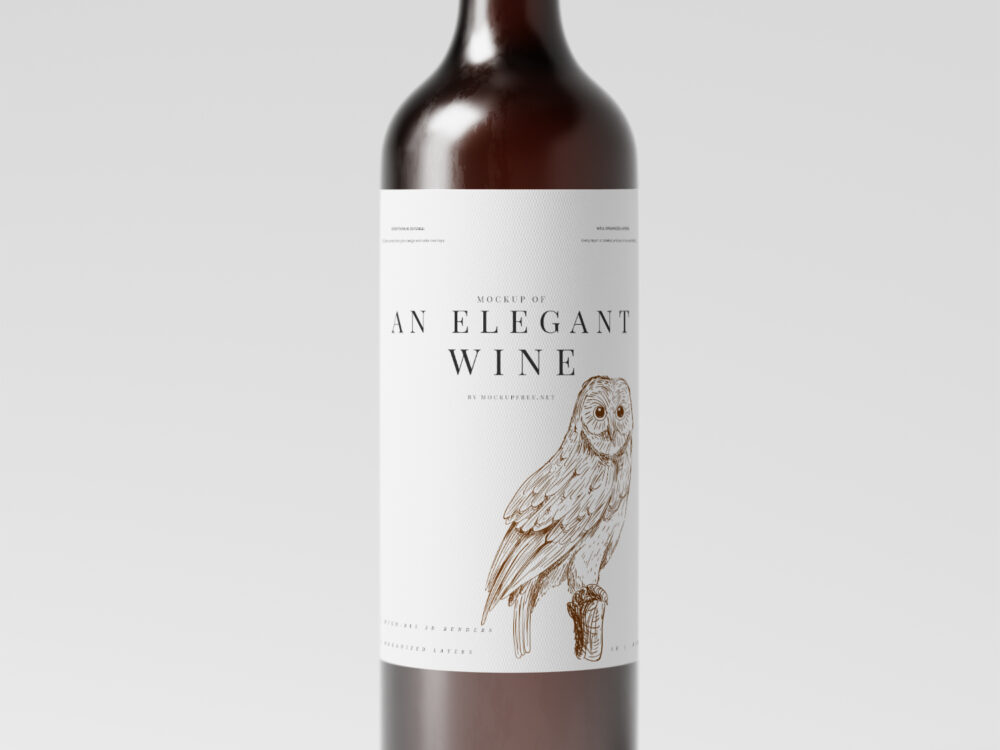 Elegant Red Wine Bottle Free Mockup Collection