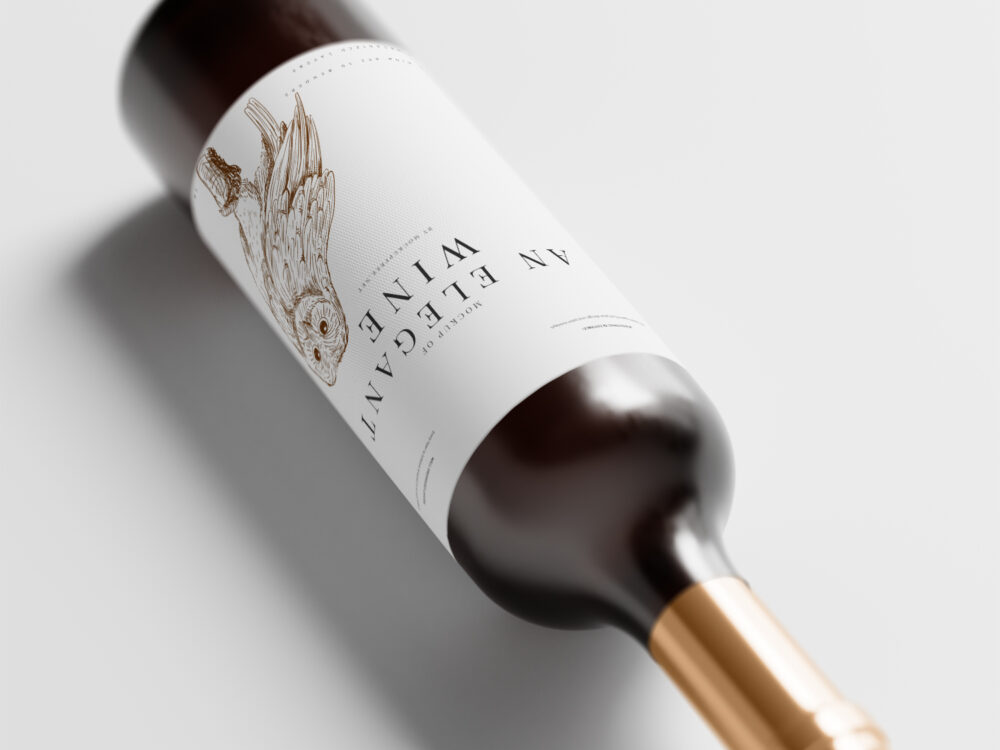 Elegant Red Wine Bottle Free Mockup Collection