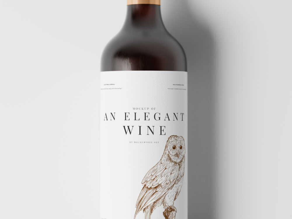 Elegant Red Wine Bottle Free Mockup Collection