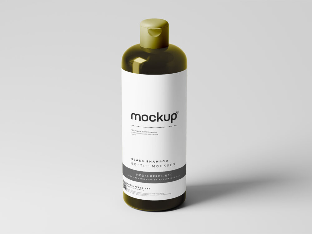 Glass Shampoo or Body Wash Bottle Free Mockups