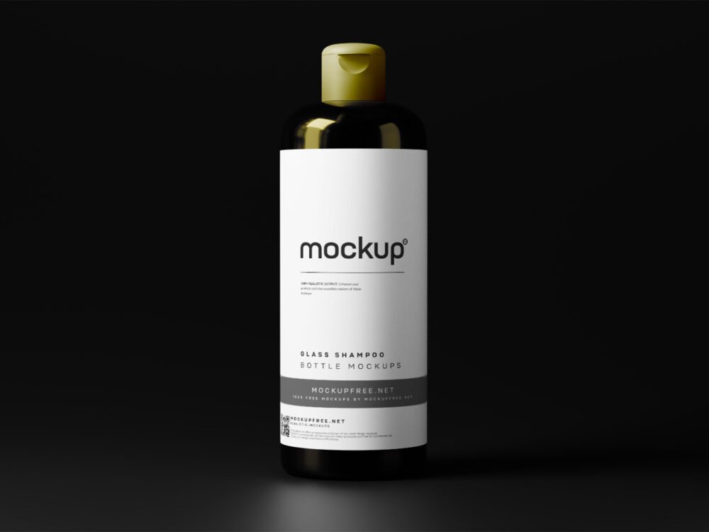 Glass Shampoo or Body Wash Bottle Free Mockups