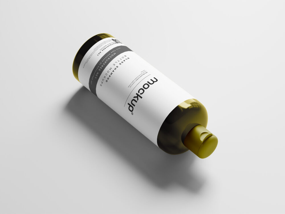 Glass Shampoo or Body Wash Bottle Free Mockups