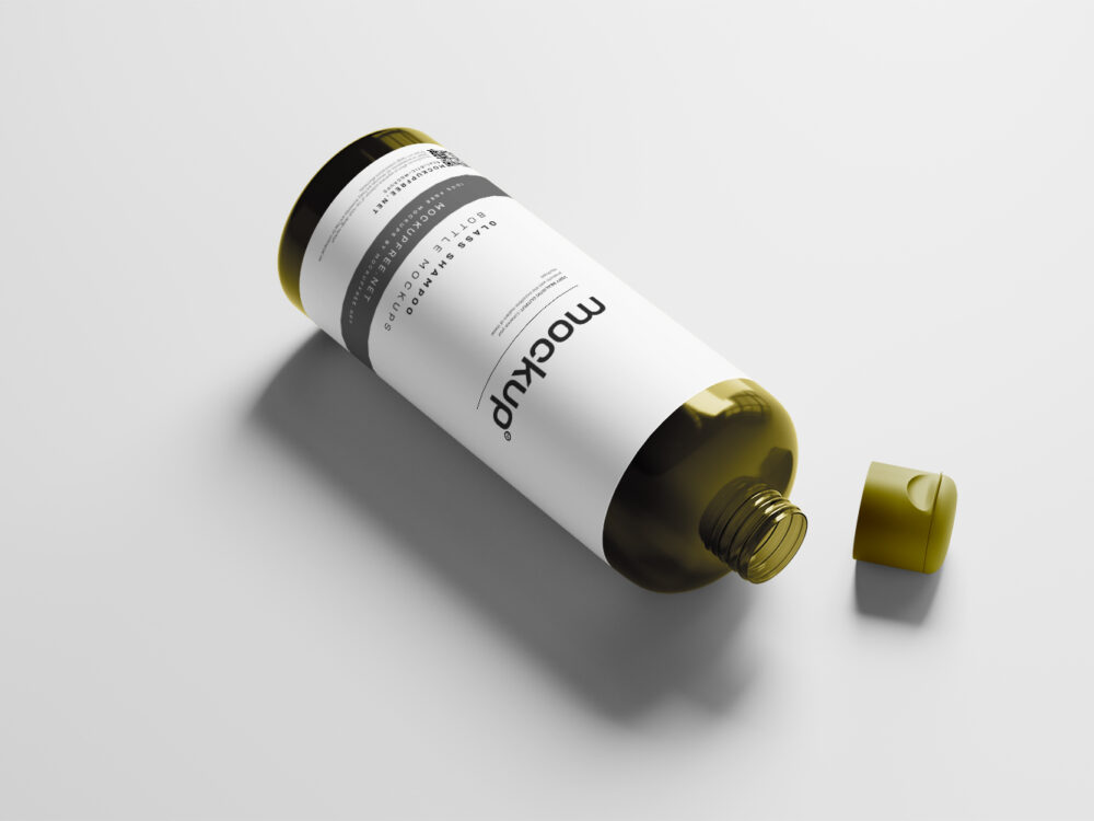 Glass Shampoo or Body Wash Bottle Free Mockups