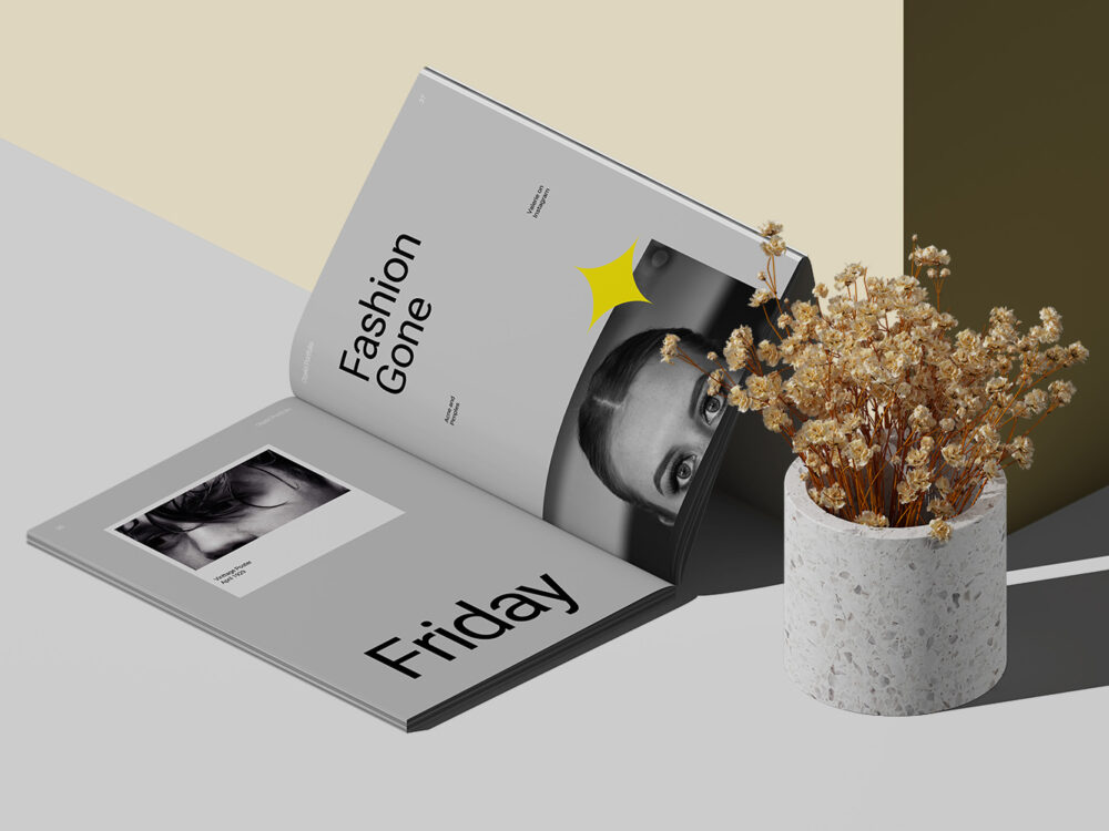 Open A4 Magazine Free Mockup