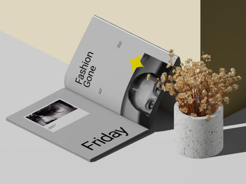 Open A4 Magazine Free Mockup