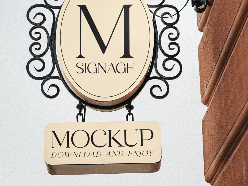 Rounded Signage Free Mockup