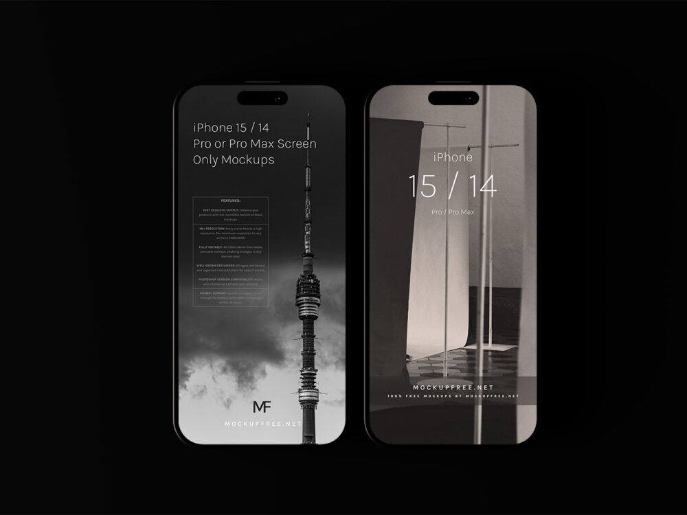 iPhone 15 Screen Only Mockups