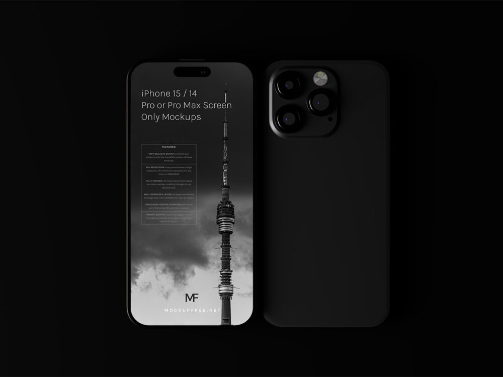 iPhone 15 Screen Only Mockups