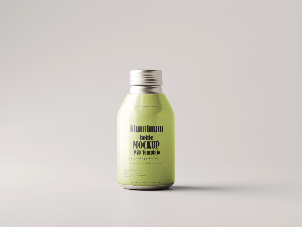 Aluminum Beverage Bottle Free Mockup