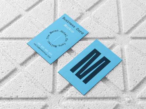 Business Cards on Styrofoam Free Mockup