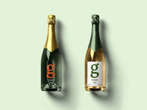 Champagne Bottle Free Mockup