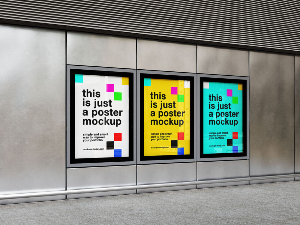 Citylight Poster Frames Free Mockup