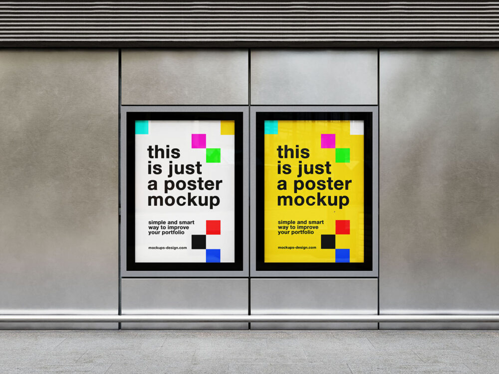 Citylight Poster Frames Free Mockup