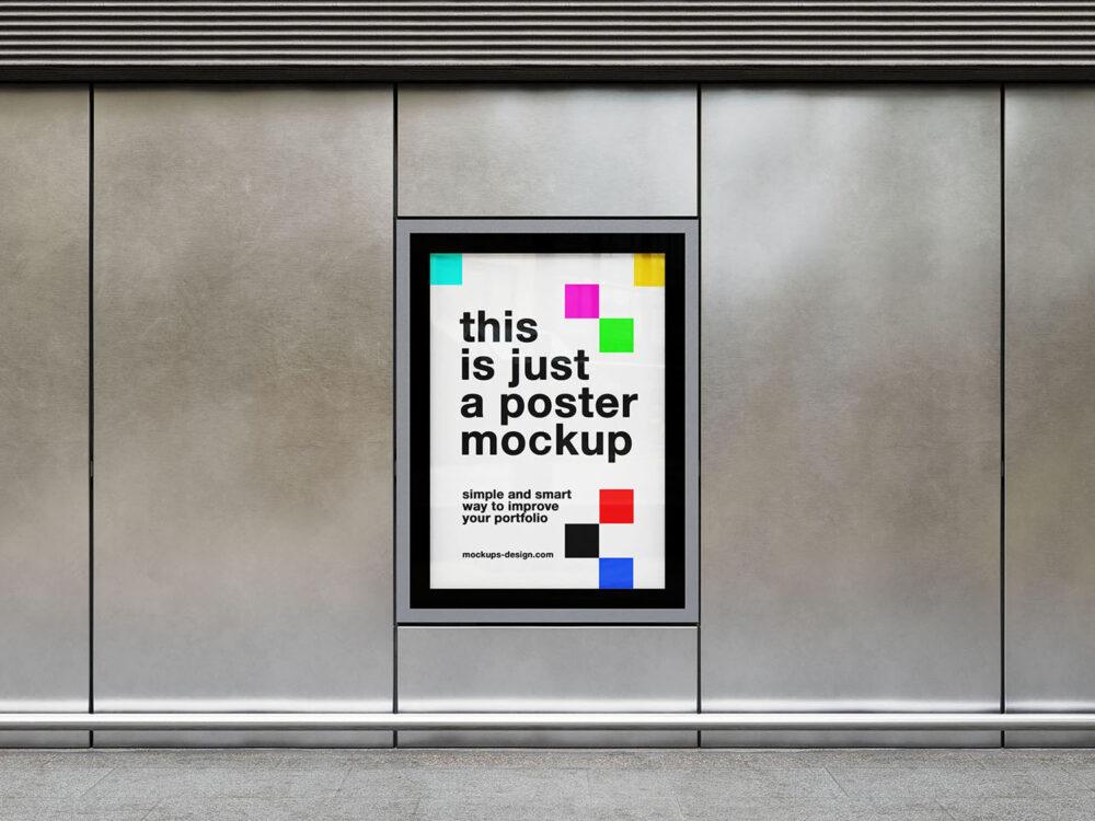 Citylight Poster Frames Free Mockup