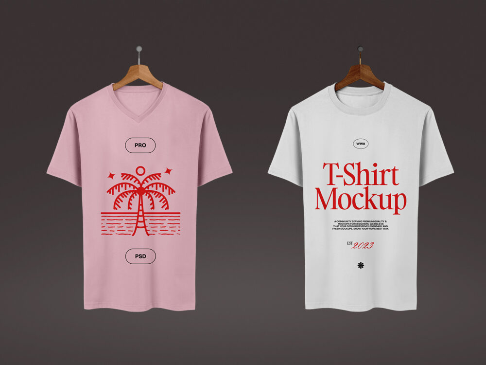 Double T-Shirt’s Free Mockup