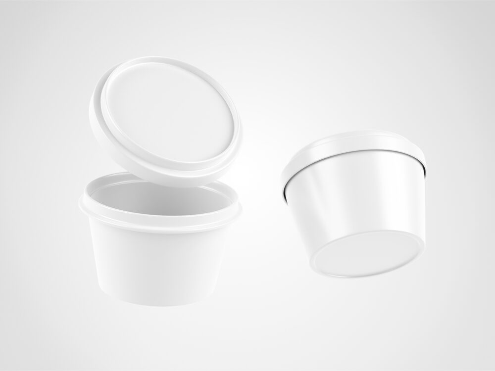 Food Round Tub Packaging Free Mockup