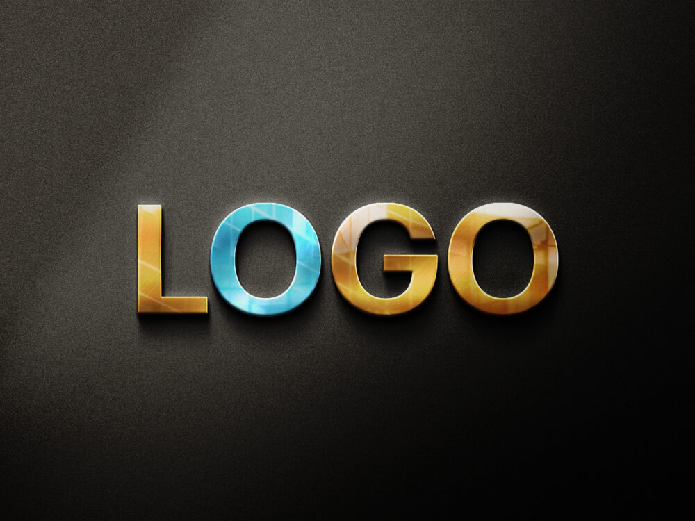 Golden Glass Logo Free Mockup