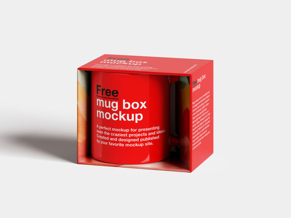 Mug in the Box Free Mockup