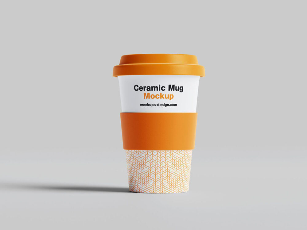 Mug with Rubber Band Free Mockup