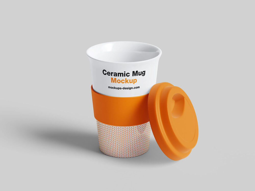 Mug with Rubber Band Free Mockup