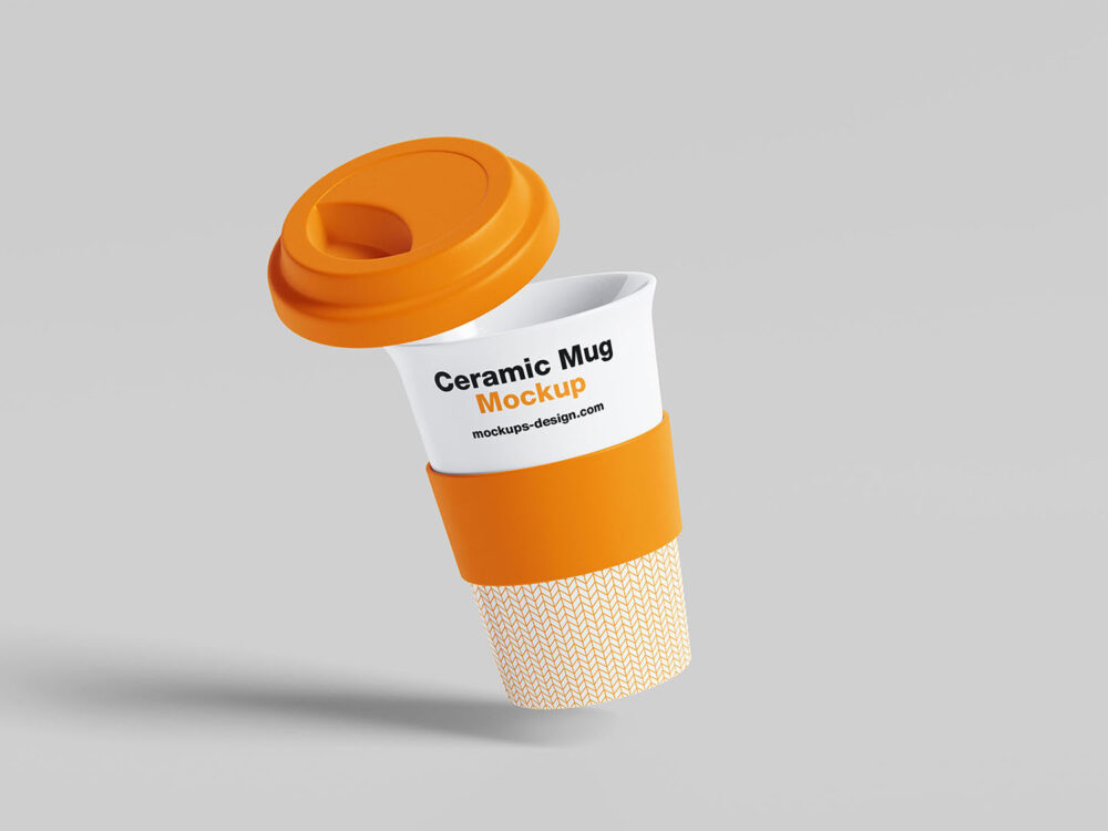 Mug with Rubber Band Free Mockup