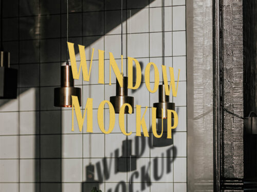 Restarant Window Free Mockup