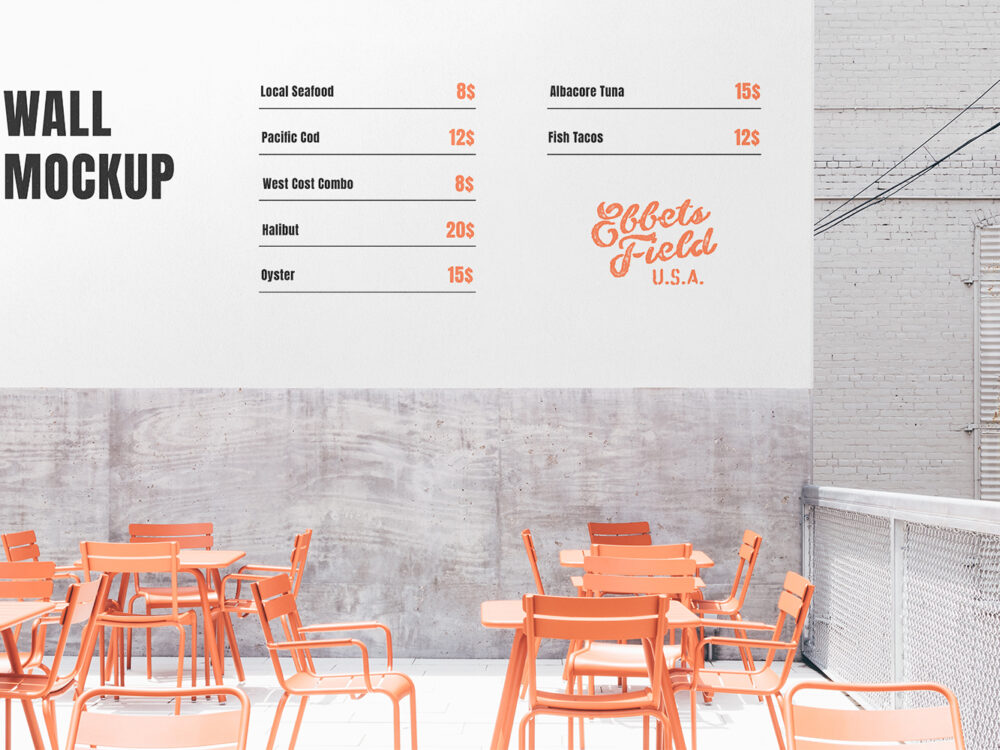 Restaurant Wall Free Mockup