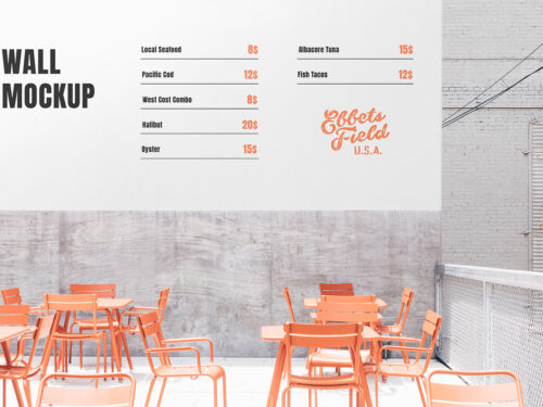 Restaurant Wall Free Mockup