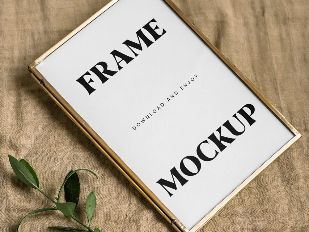 Small Golden Frame Free Mockup