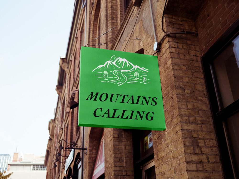 Square Big Sign on Building Free Mockup