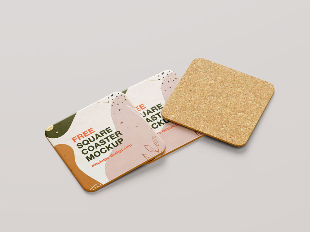 Square Coaster Free Mockup