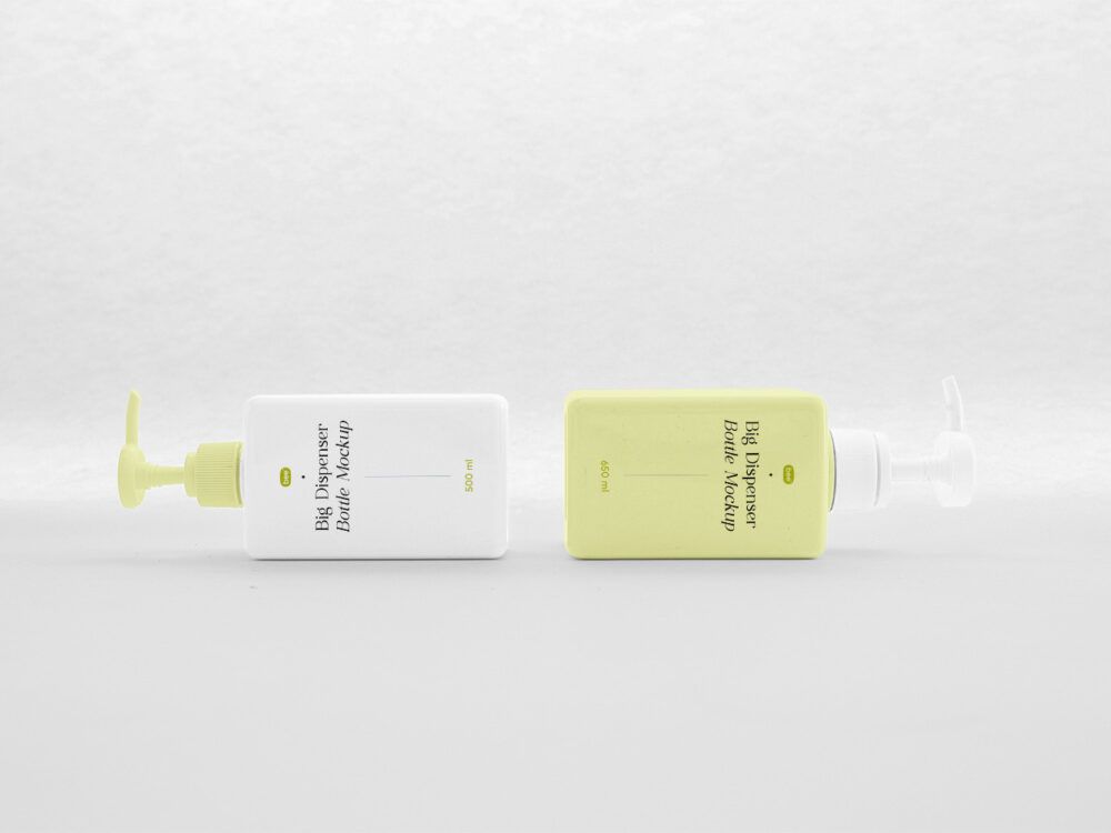 Square Dispenser Bottle Free Mockups
