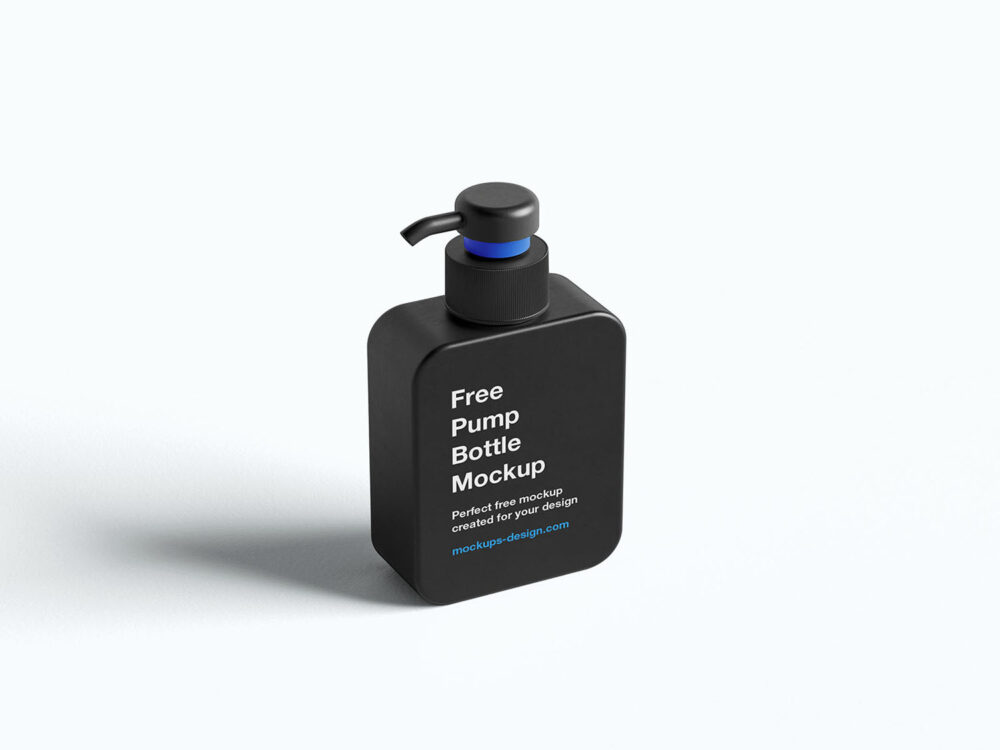 Square Pump Bottle Free Mockup