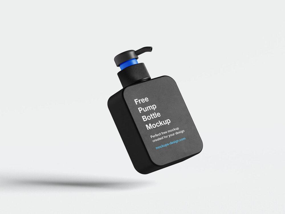 Square Pump Bottle Free Mockup