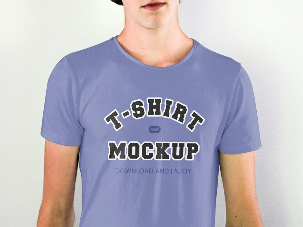 T-Shirt on Men Free Mockup