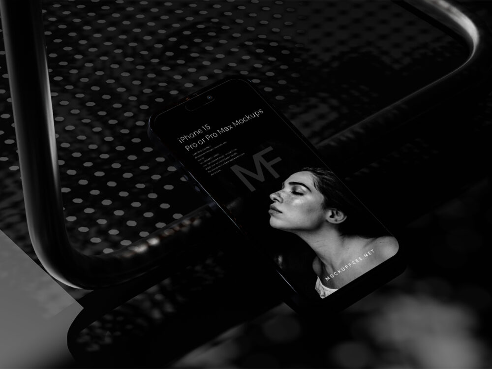 iPhone 15 Dark Shadowy Free Mockups