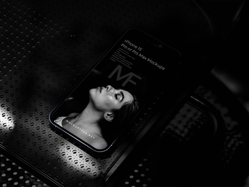 iPhone 15 Dark Shadowy Free Mockups