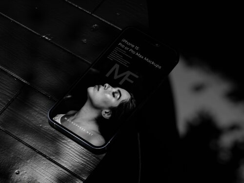 iPhone 15 Dark Shadowy Free Mockups