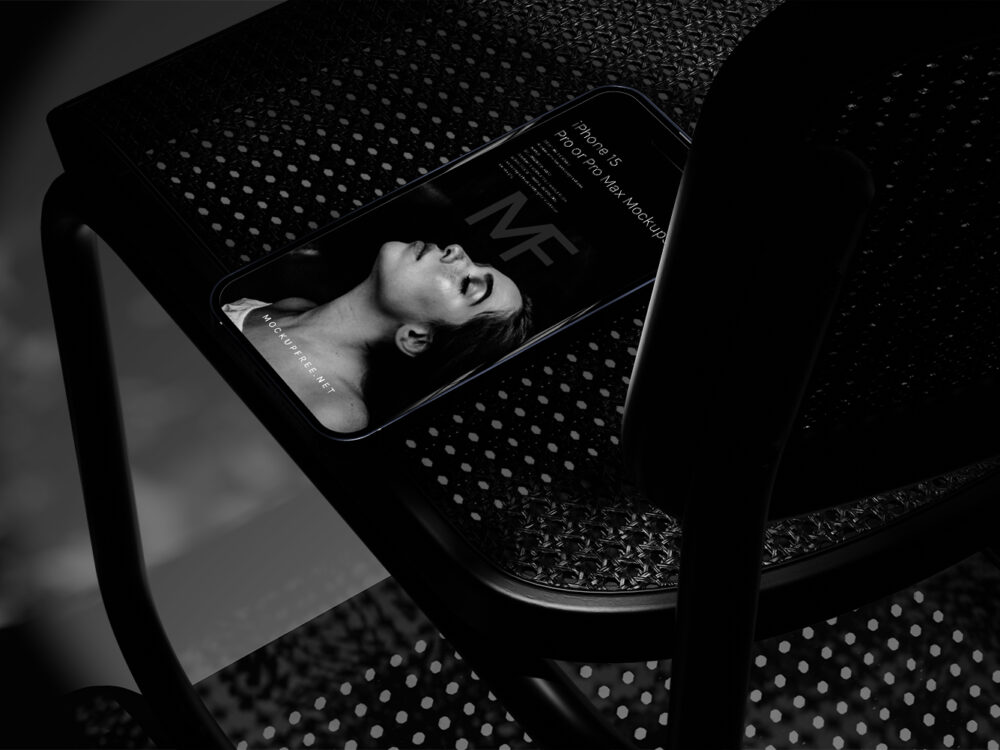iPhone 15 Dark Shadowy Free Mockups