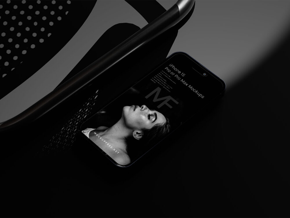 iPhone 15 Dark Shadowy Free Mockups